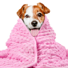 LaSyL weighted blanket for dogs in pink, 32x24 inches, calming sleep support.