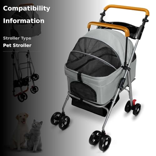 Laushery pet stroller cup holder close-up illustrates convenient drink or treat access.