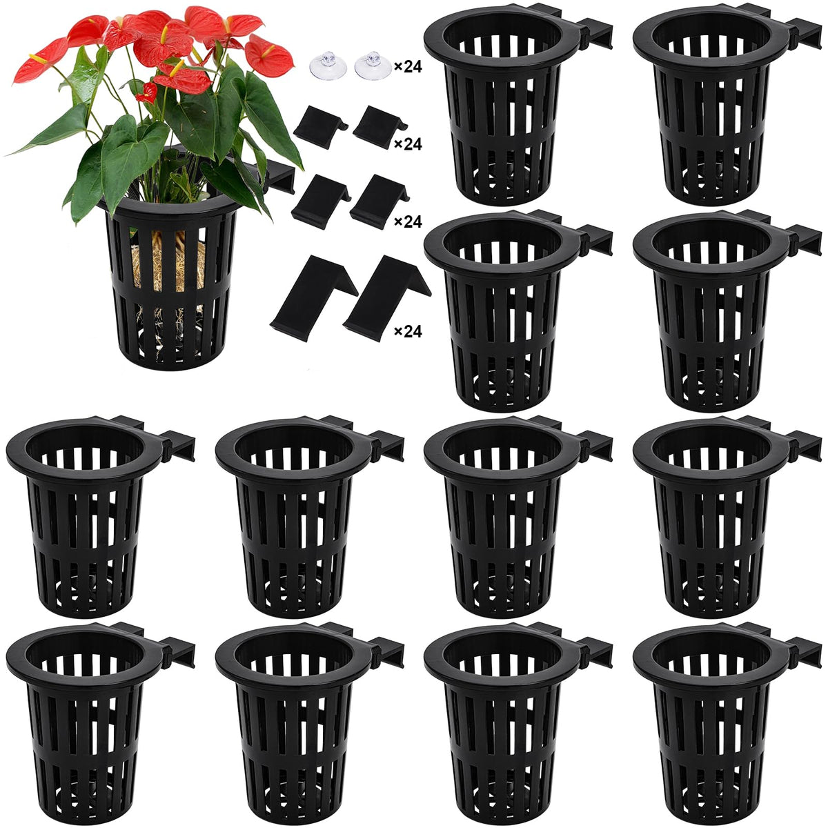 Lawei 12-pack hanging setup for aquarium plant holders