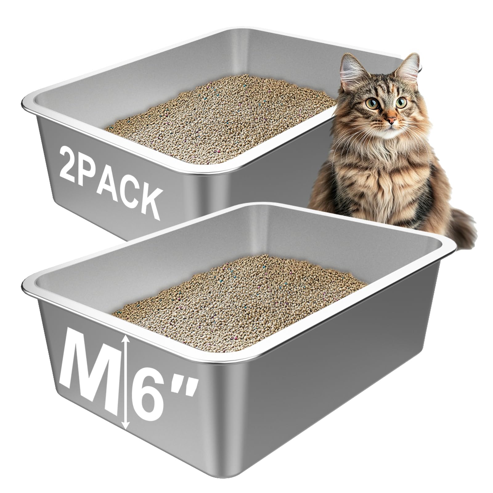 Lawei litter box easy grip handles enable portable relocation between rooms.