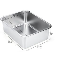 Lawei litter box stainless steel inside reveals a smooth surface for quick cleaning.
