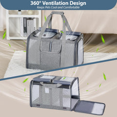 Lawfery Cat Carrier machine-washable-pad highlighting easy cleaning and comfort.