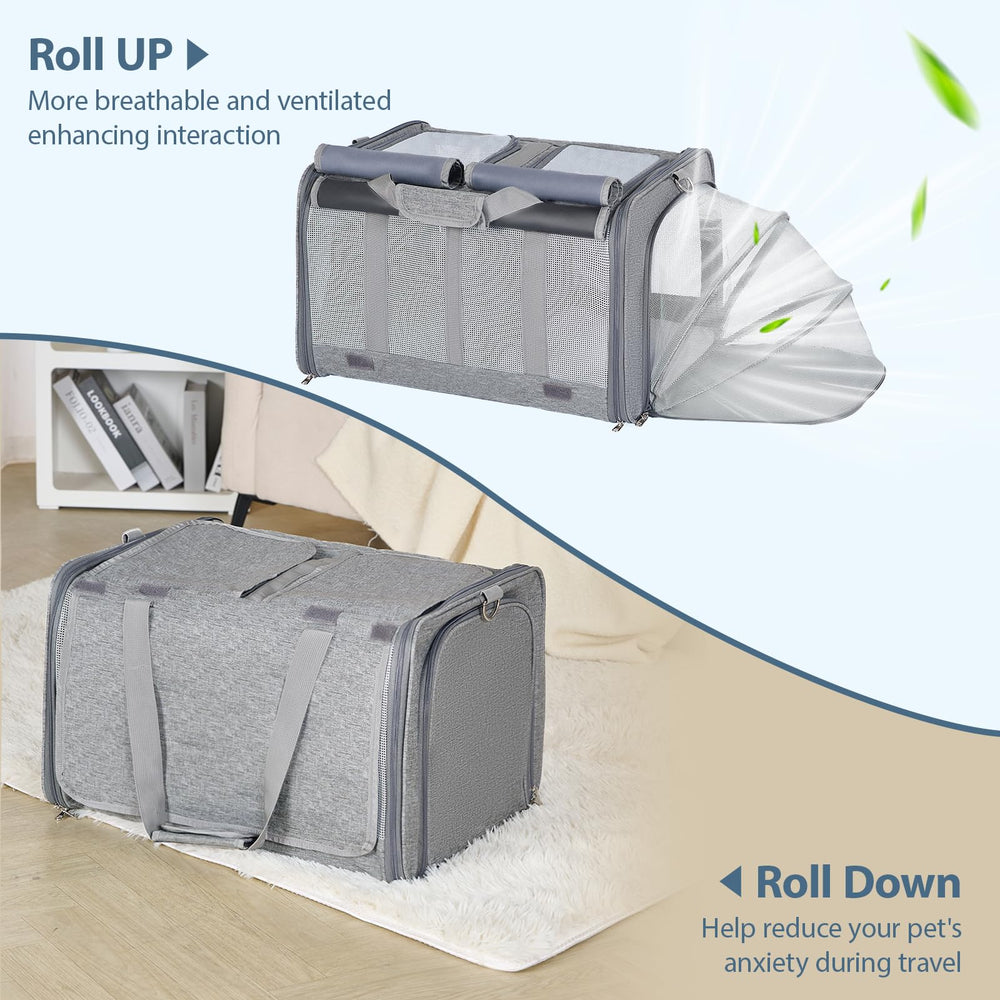 Lawfery cat carrier privacy curtains down sunshade and visual barrier
