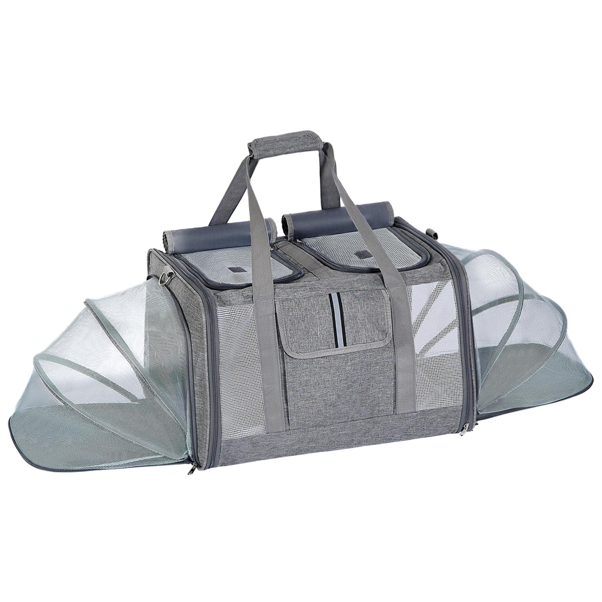 Lawfery cat carrier two-pets side view for comfortable travel with companions