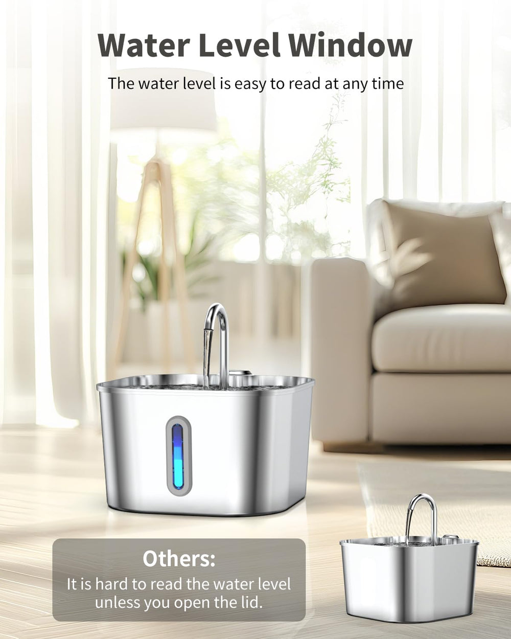 Lawfery cat water fountain flowing water design encourages drinking