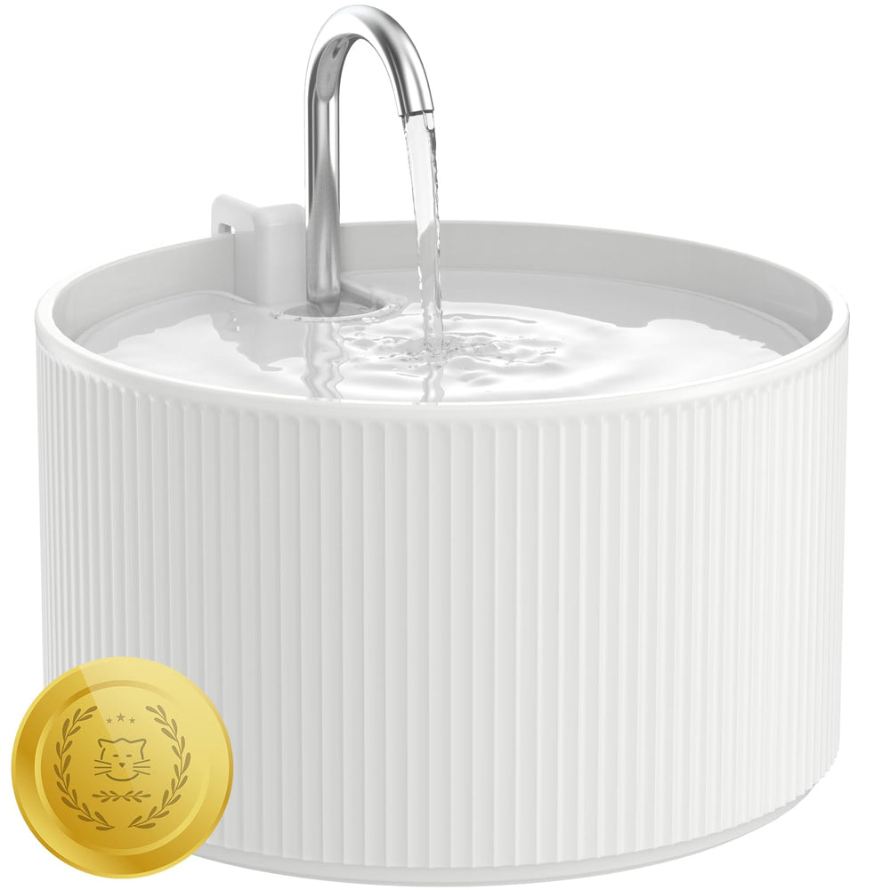Lawfery ceramic fountain front view for pet hydration and stylish home use