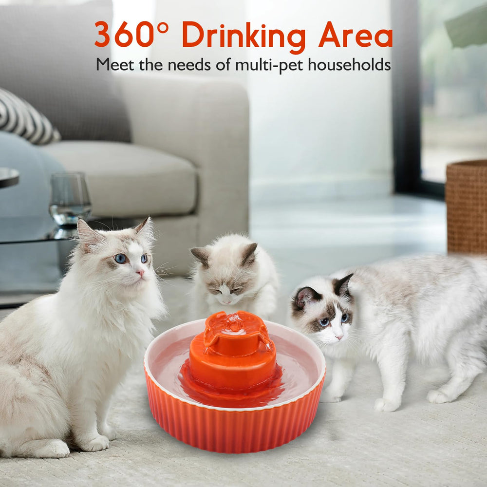 Lawfery Cupcake Cat Fountain 360° drinking area allows easy access from any angle