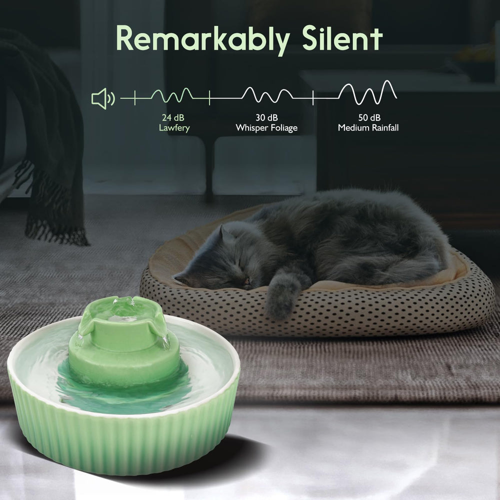 Lawfery cupcake cat fountain green side angle with playful design