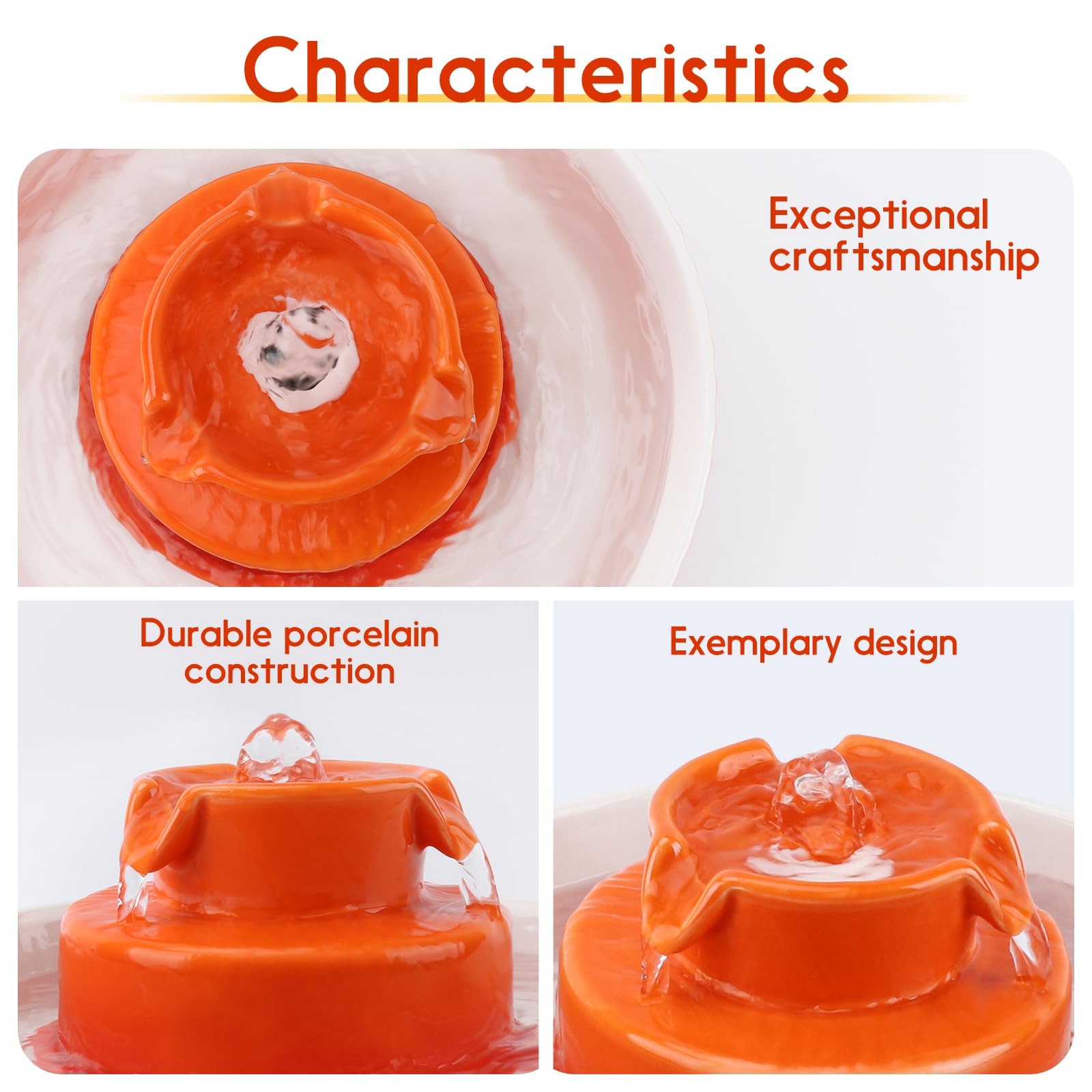 Lawfery Cupcake Cat Fountain dual pumps offer quiet operation for a peaceful home