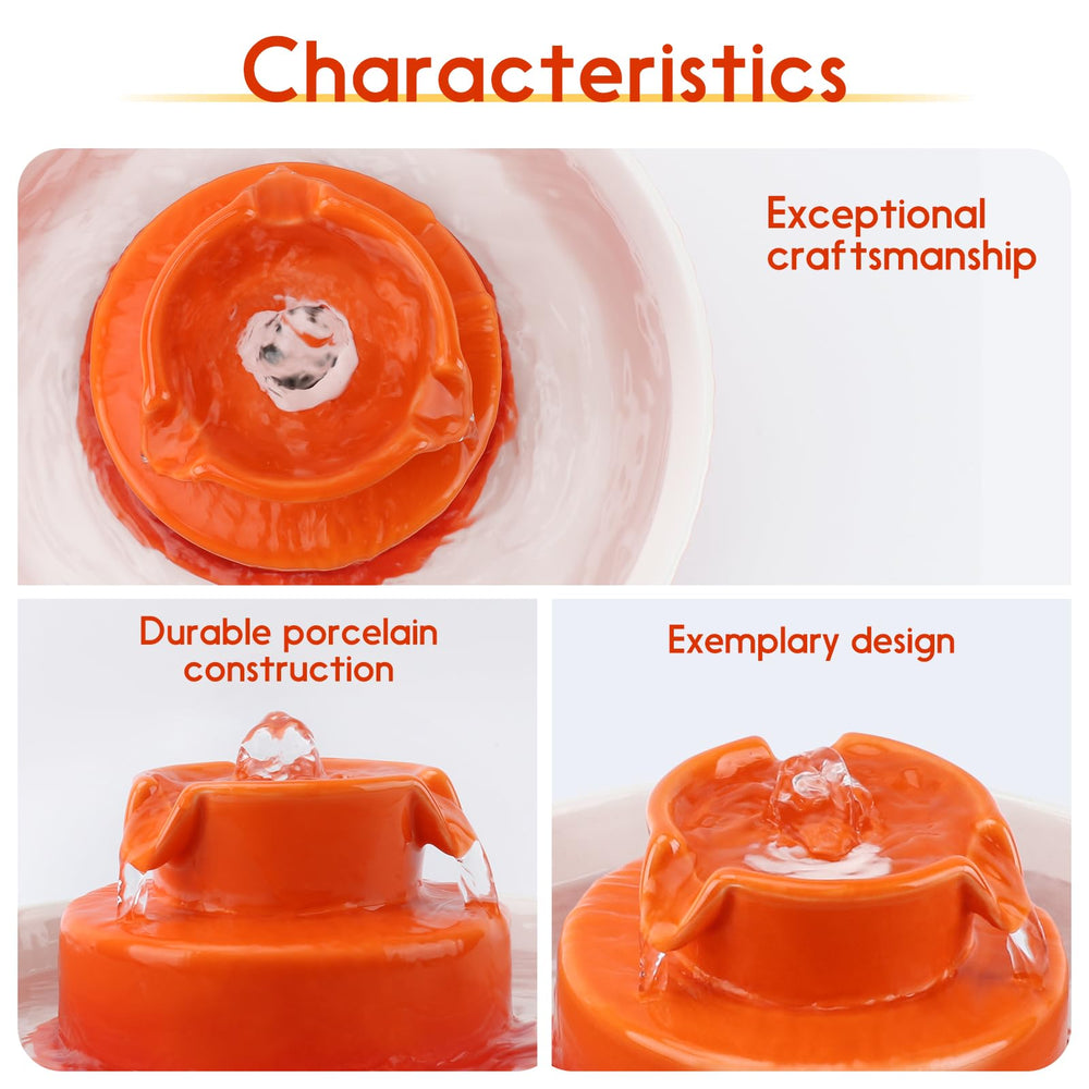 Lawfery Cupcake Cat Fountain dual pumps offer quiet operation for a peaceful home