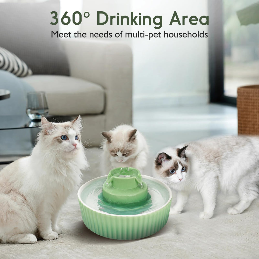 Lawfery cupcake water fountain green with filter compartments visible