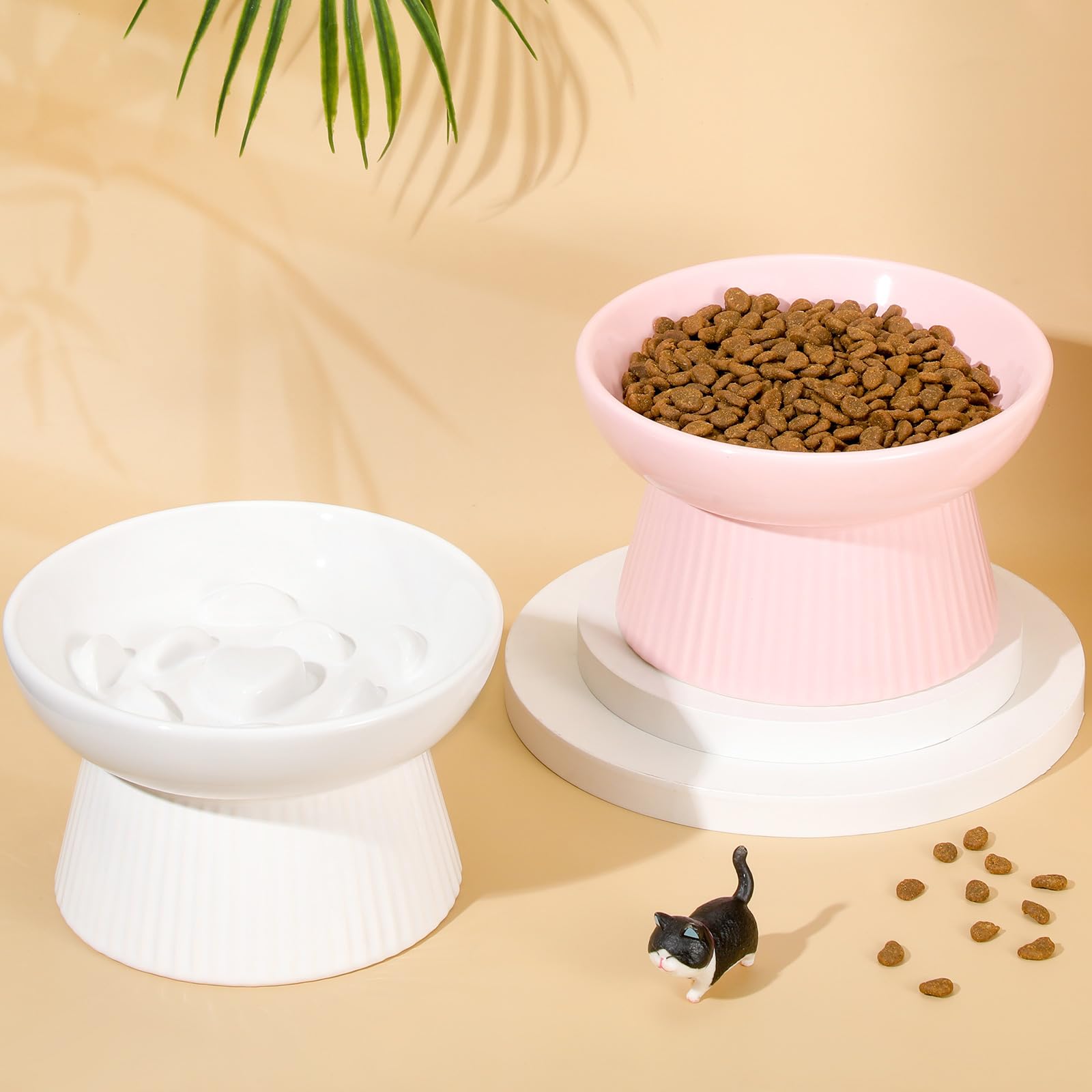 Layhit anti-slip base elevated bowls on floor demonstrating mess-free mealtimes at home.