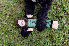Lazy One Bigfoot Squeaky Dog Toy durable fabric and stitching for lasting play