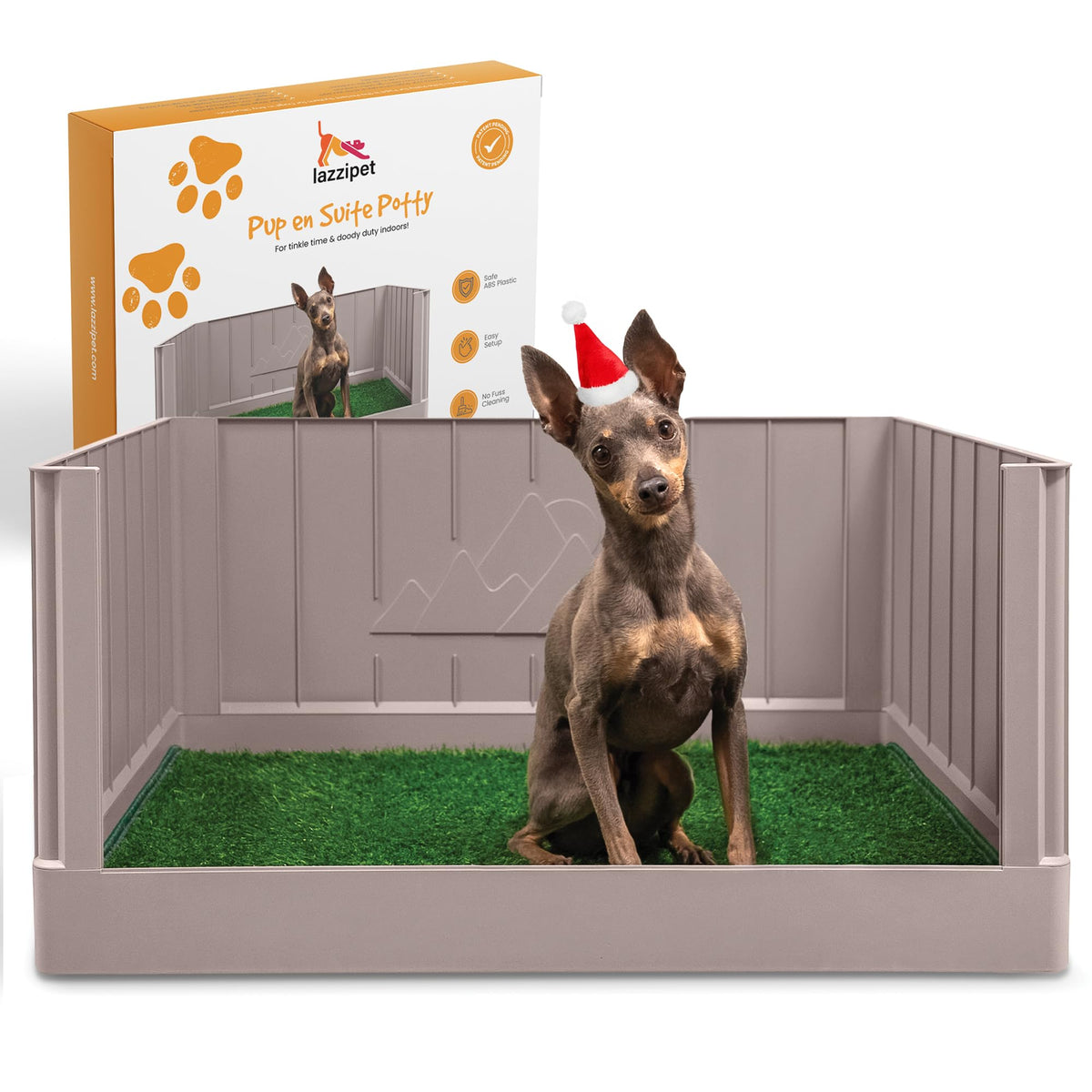 lazzipet Pup En Suite base shows sturdy platform for indoor potty training.