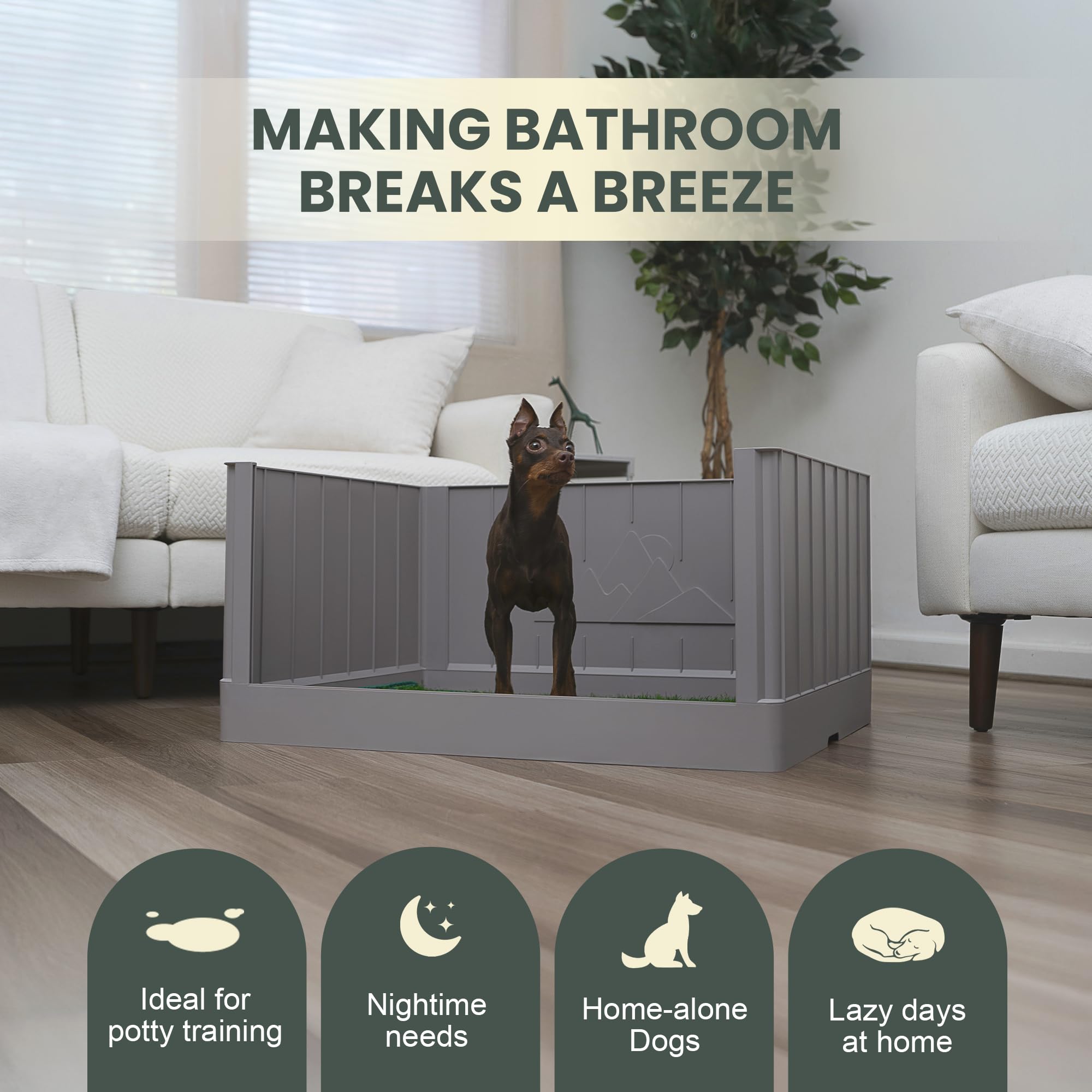 lazzipet Pup En Suite indoor view shows four walls ready for use.