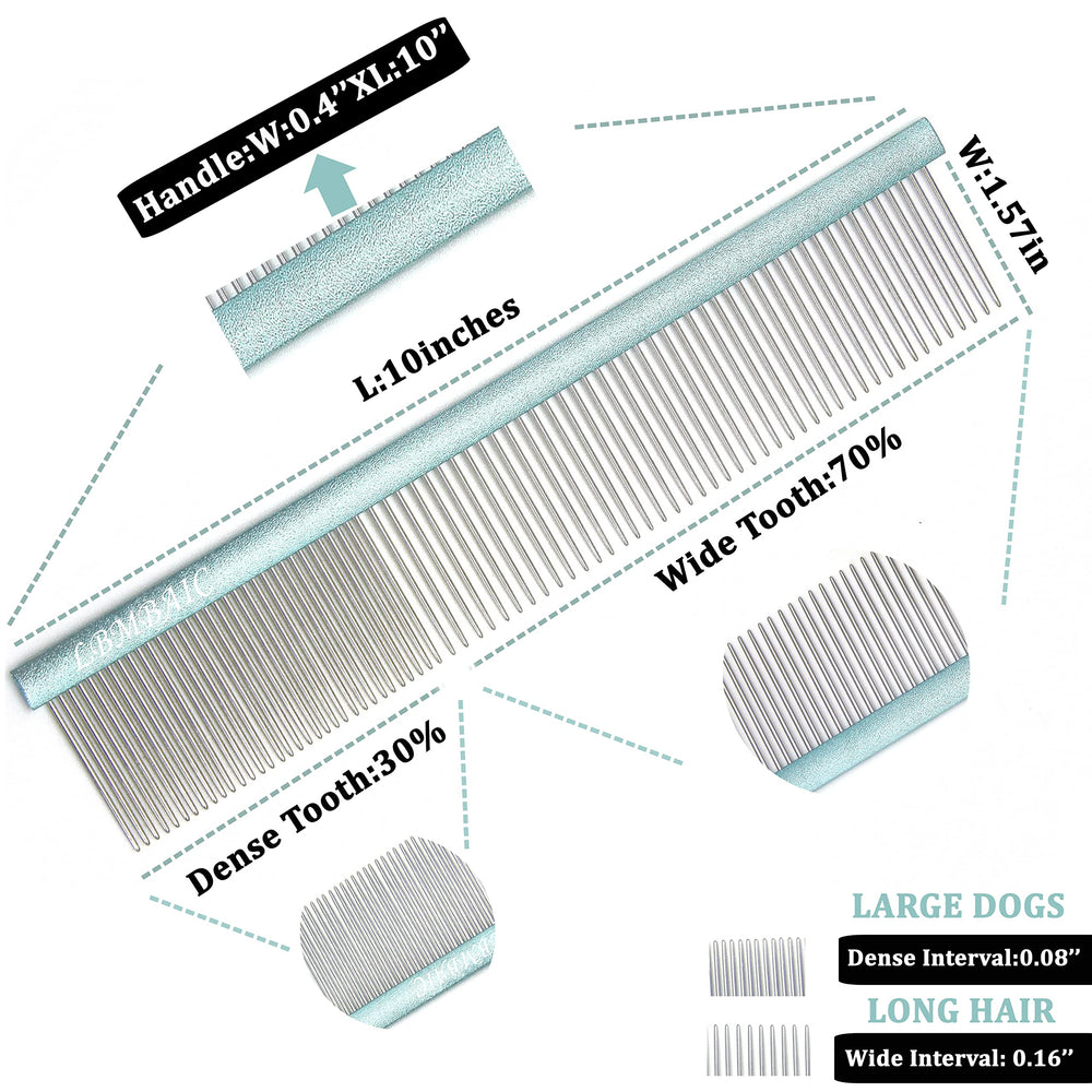 LBMBAIC large-dog comb with long teeth for undercoat shedding