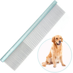 LBMBAIC 10-inch grooming comb in blue efficiently detangles large dog coats
