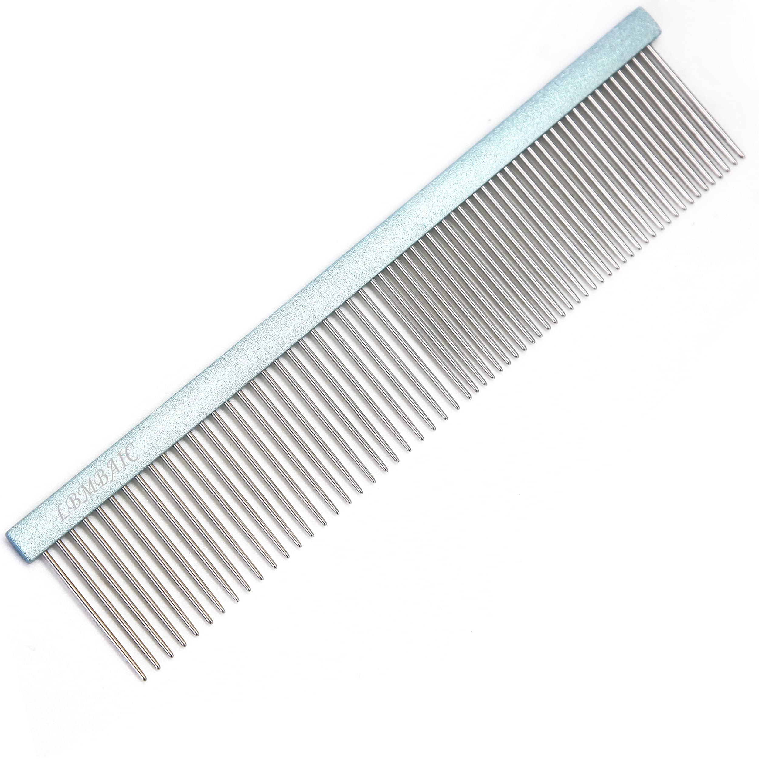 LBMBAIC peine metálico para perros con dientes largos, desenredo suave.