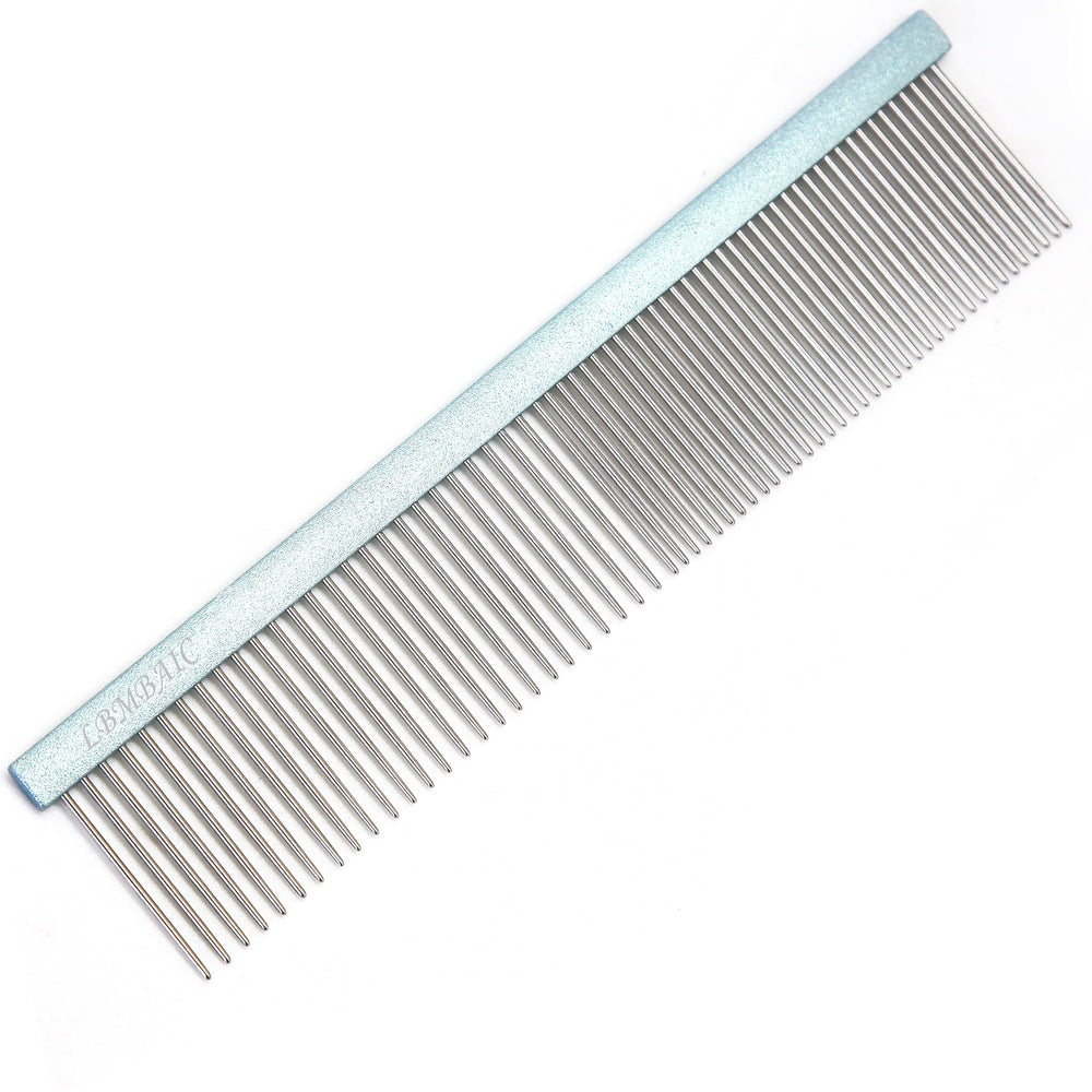 LBMBAIC peine metálico para perros con dientes largos, desenredo suave.