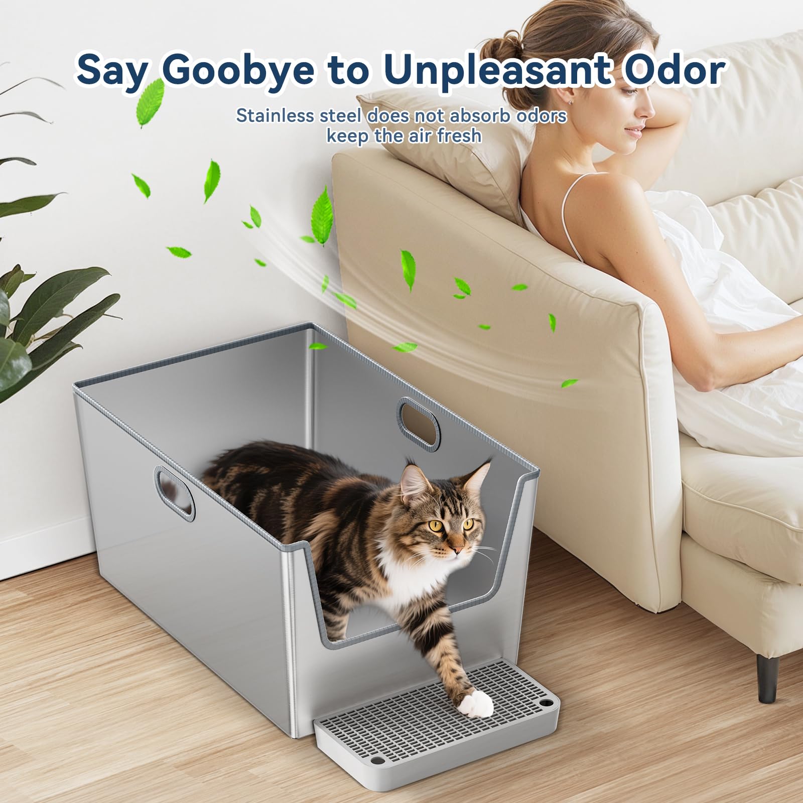 LBXZen lidless design highlights roomy open-style for large cats.