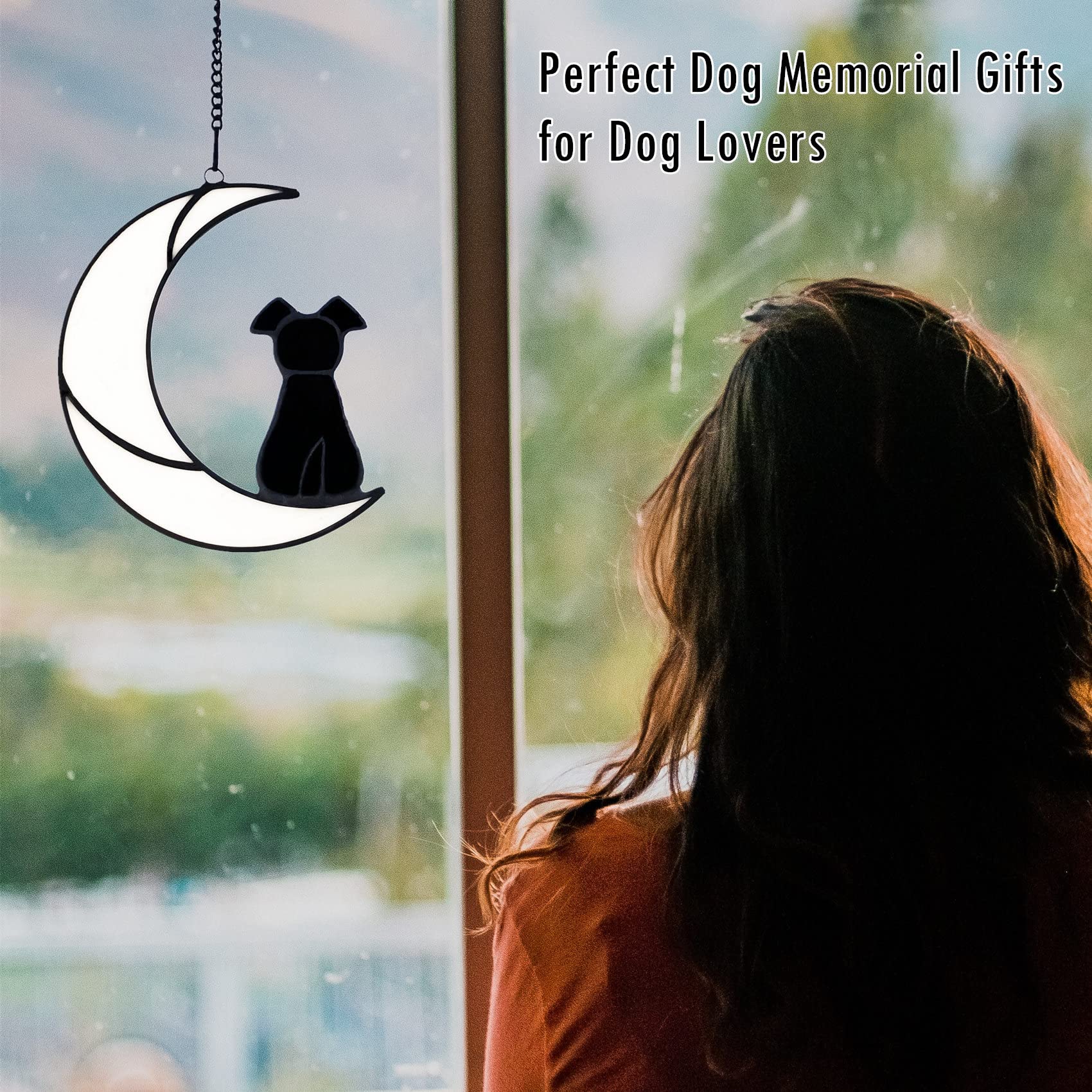 Lcensp stained-glass dog memorial closeup reveals durable craftsmanship