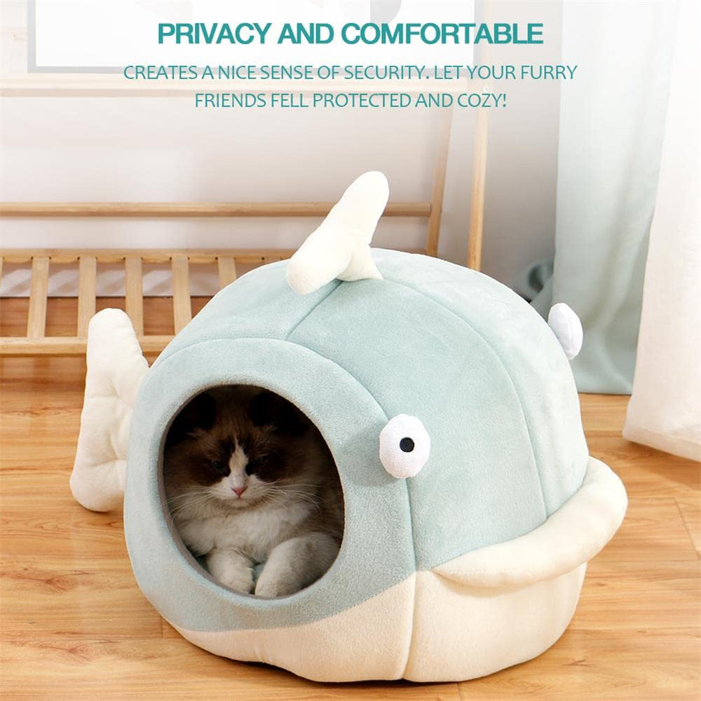 Lcybem cat bed bottom non-slip design keeps the bed in place on floors.