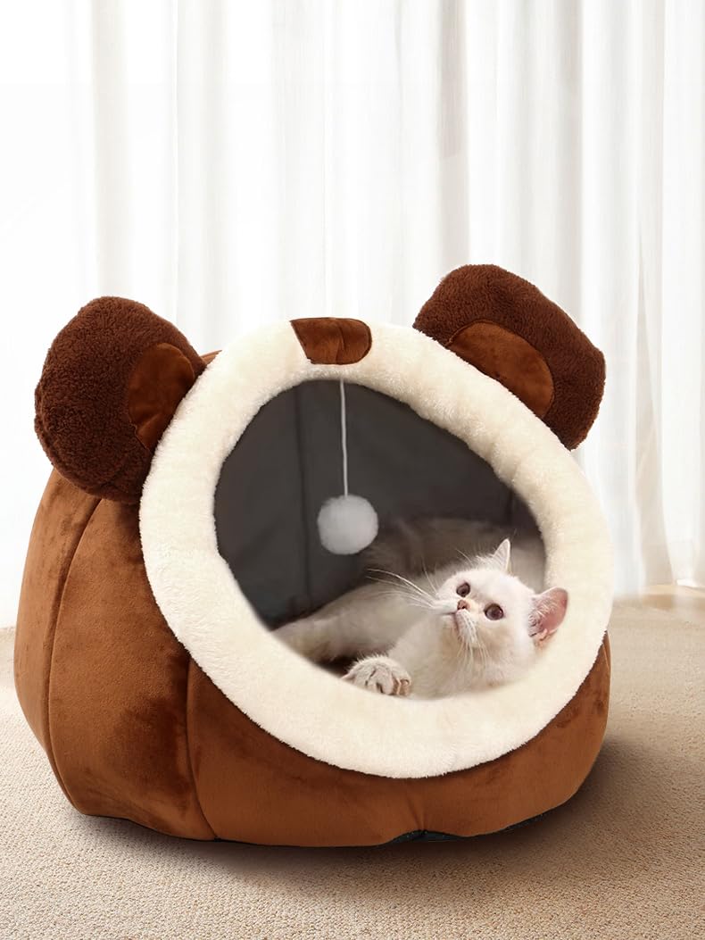 Lcybem cat bed cave side view offers cozy private space for cats