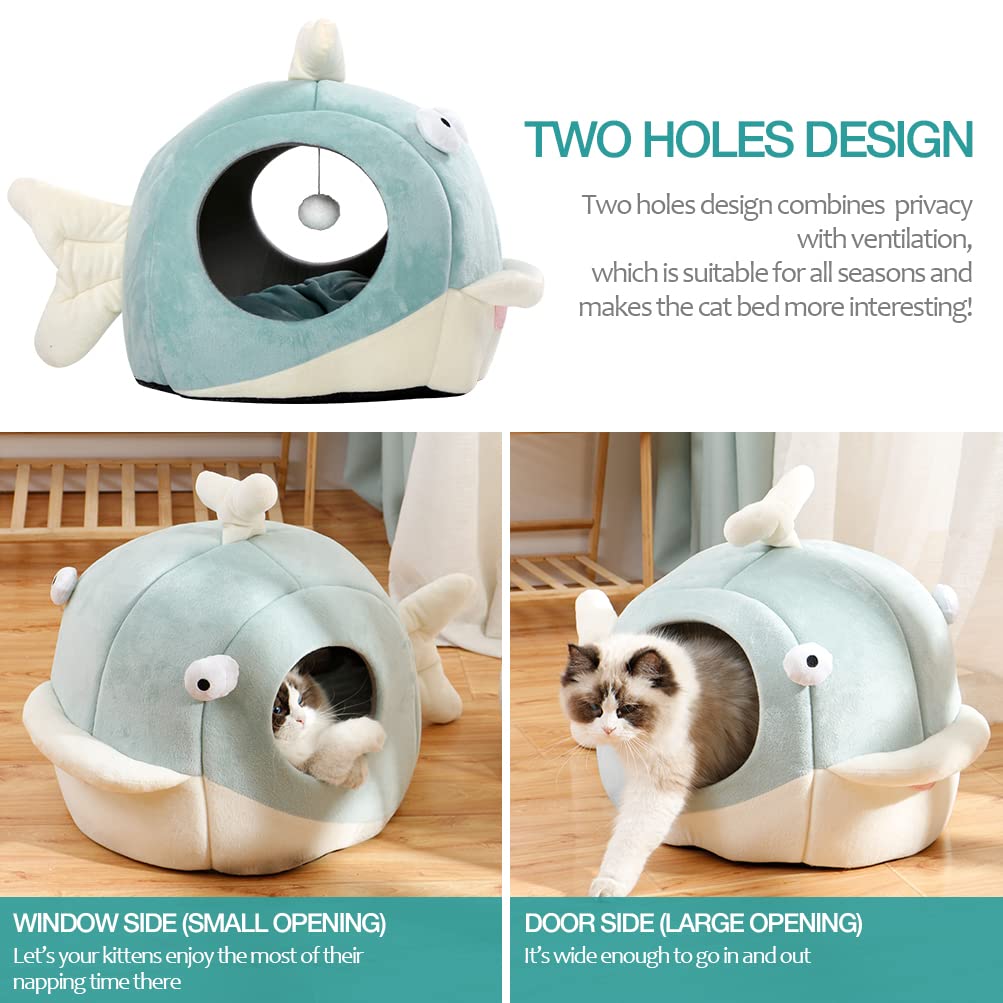 Lcybem cat bed dolphin design adds playful room decor with soft comfort.