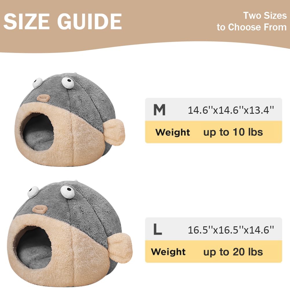 Lcybem pufferfish design in gray adds playful charm and comfort