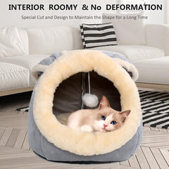 Lcybem warm plush pet bed provides soft comfort for snuggle sessions.