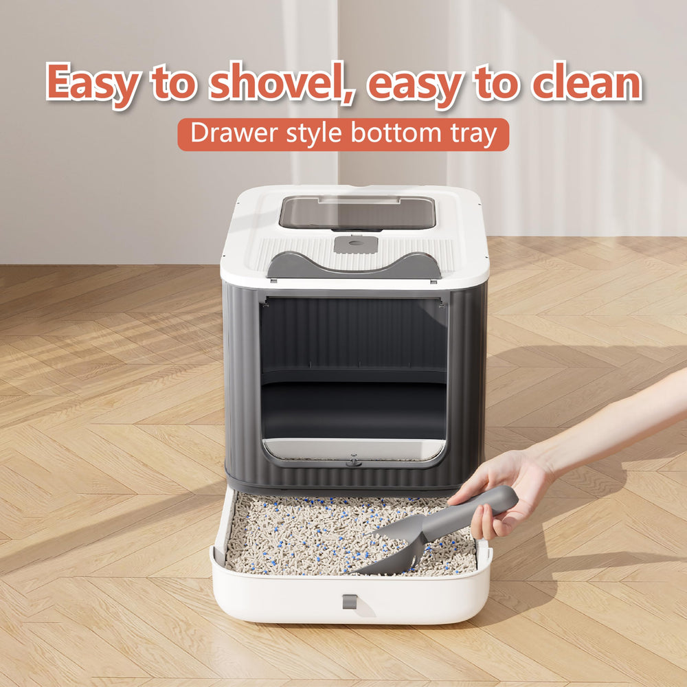 LCZLBRRD 3-modes cat litter box adapts from kitten to adult sizes.