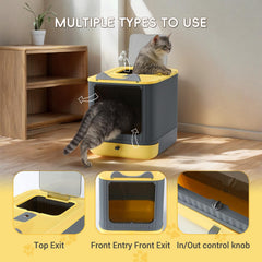 LCZLBRRD entry-exit knob front-top view illustrates two access options for cats.