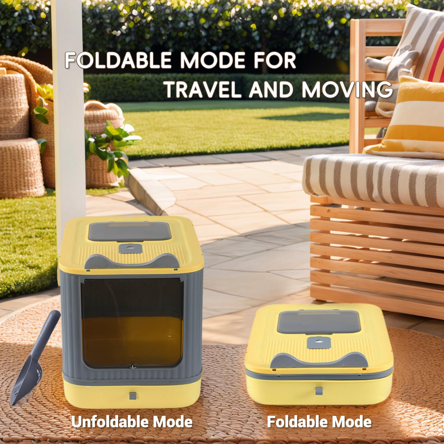 LCZLBRRD portable-compact cat litter box highlights lightweight transport and outdoor use.