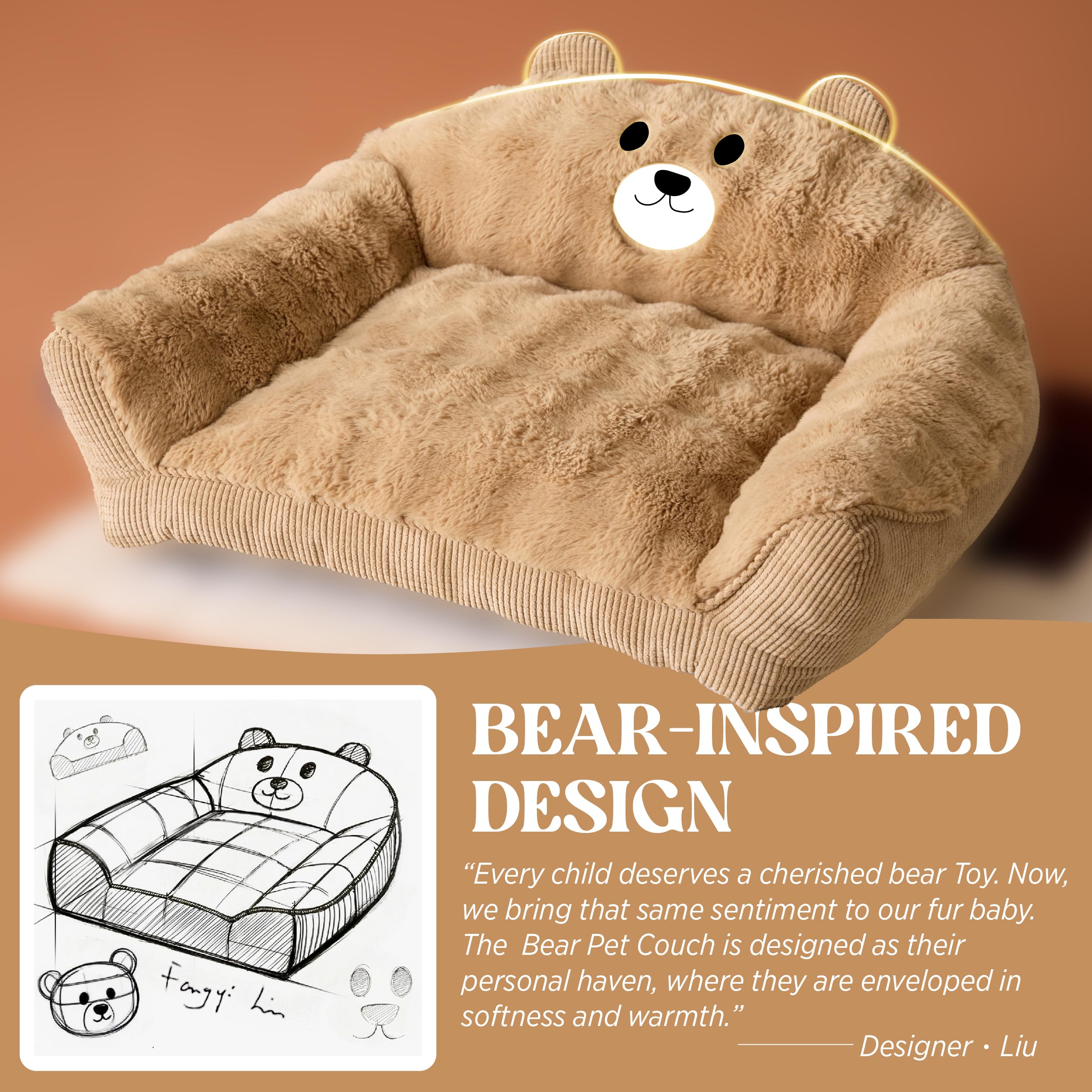 LE SURE 36inch brown dog bed fits medium dogs comfortably.