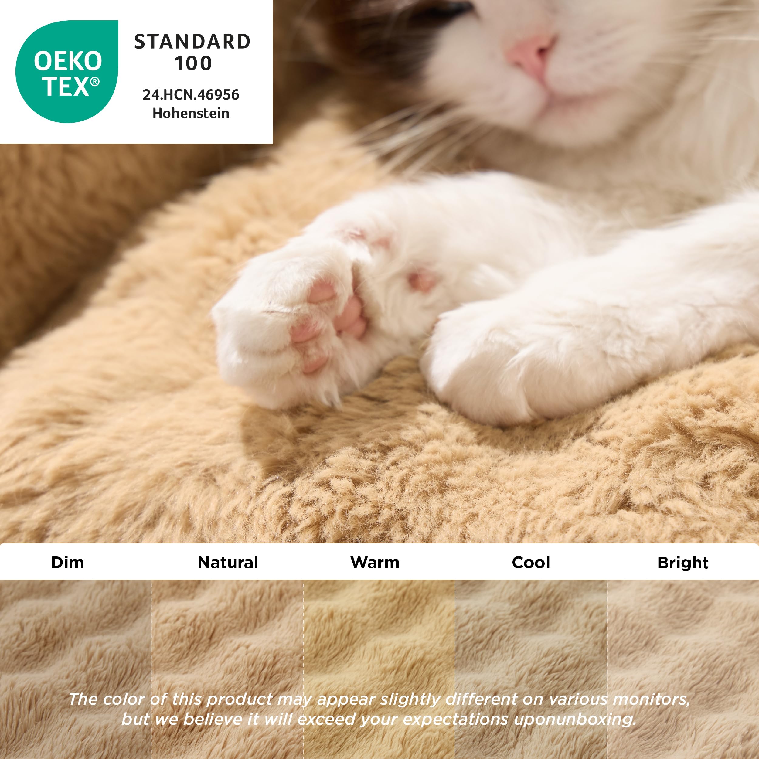 LE SURE cat bed removable cover close-up showing easy cleaning.