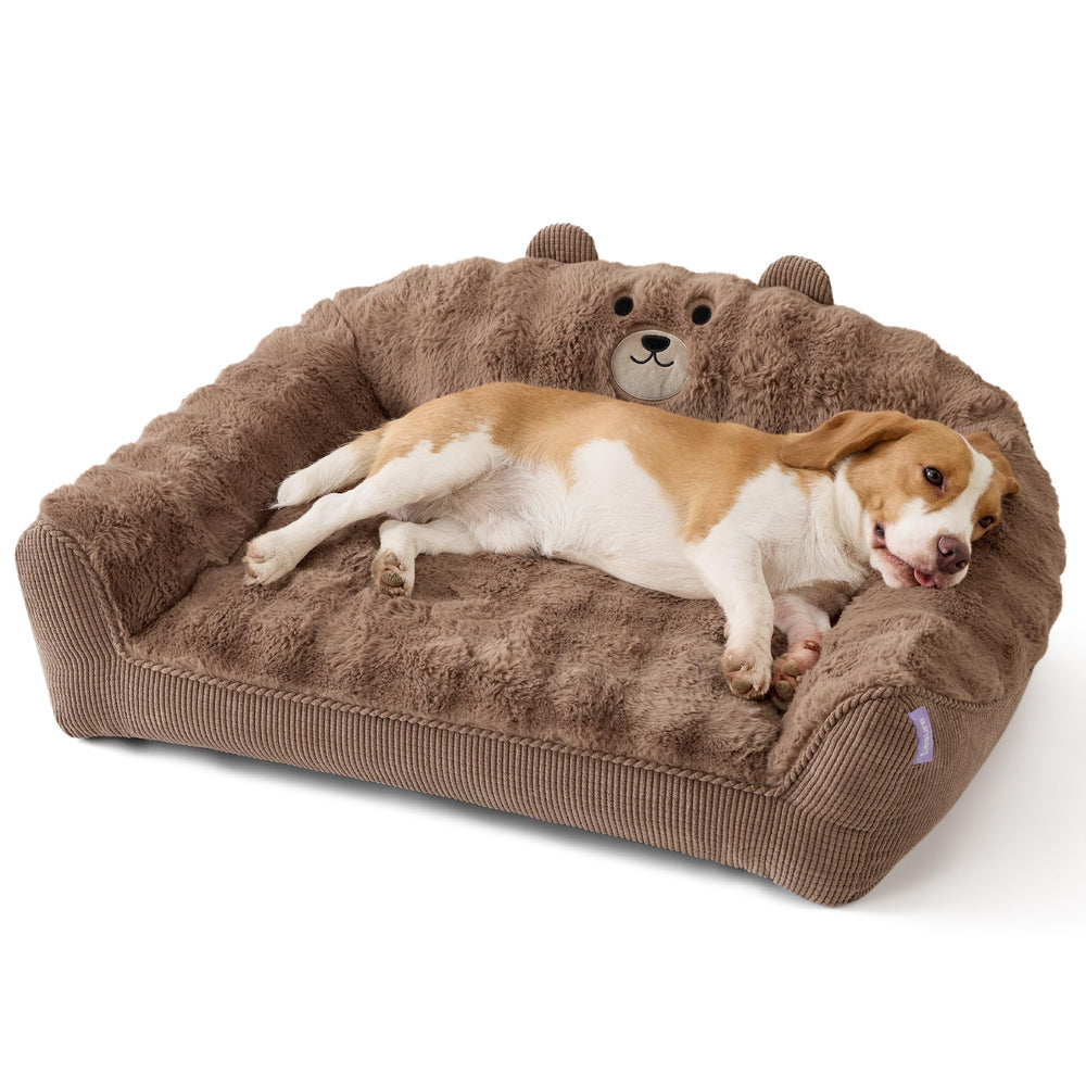 LE SURE cute-dog-couch-bear-design enhances cozy lounging for medium dogs.
