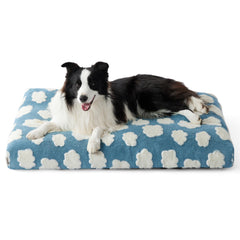 LE SURE cute large dog bed crate-shredded-foam blue provides cozy support for pets