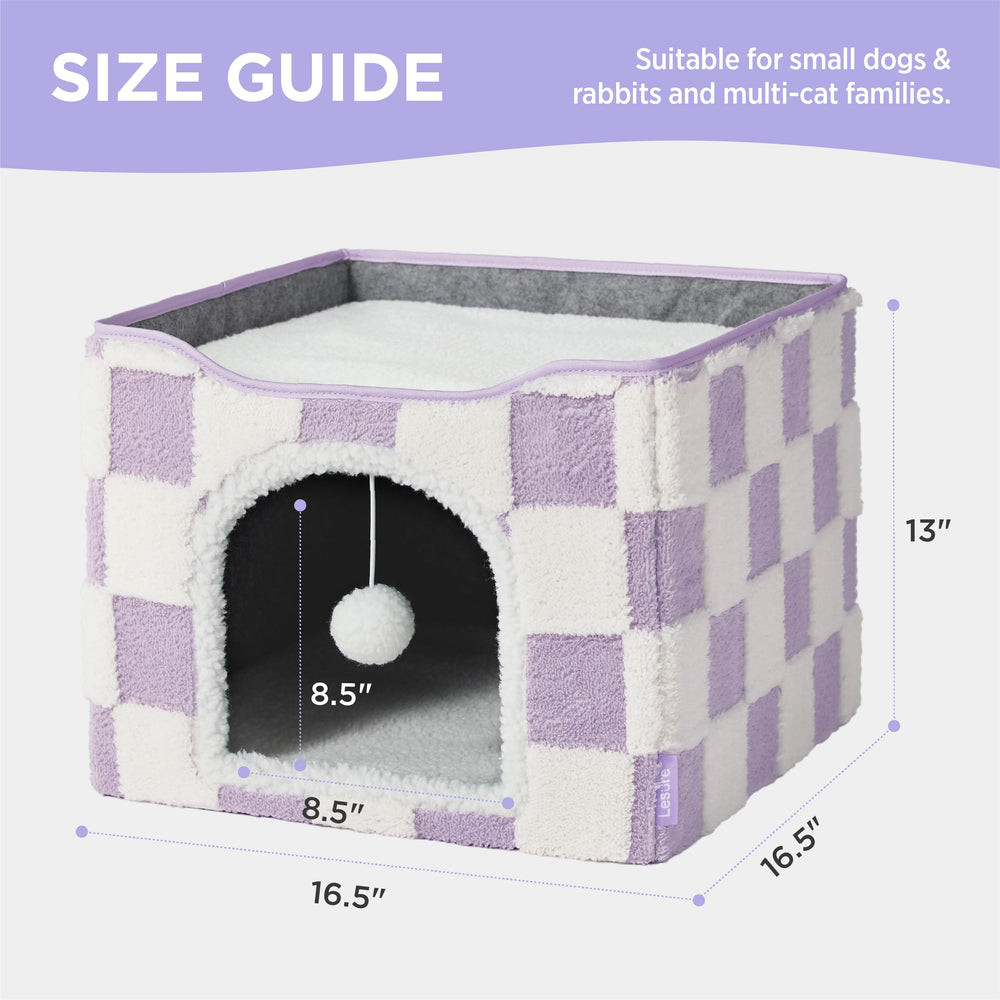 LE SURE dimensions 16.5x16.5x13 image reveals roomy cat cave
