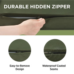 LE SURE dog bed cover green folded view illustrates simple replacement and storage convenience.