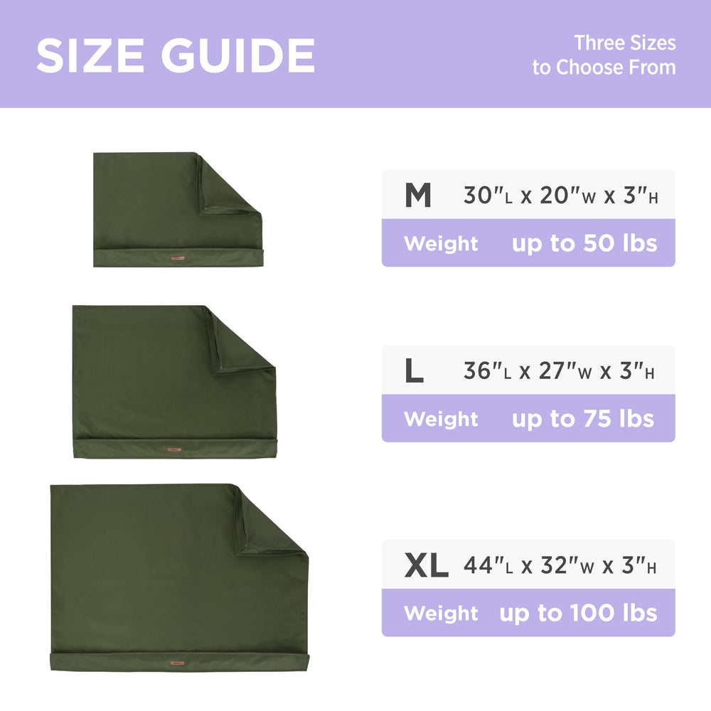 LE SURE dog bed cover green room-scene depicts tidy space and on-trend pet setup.