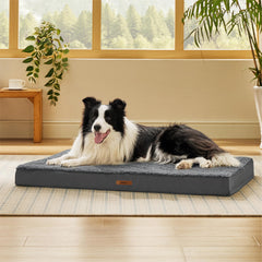LE SURE dog bed cover replacement on foam mat 36x27 illustrates seamless fit
