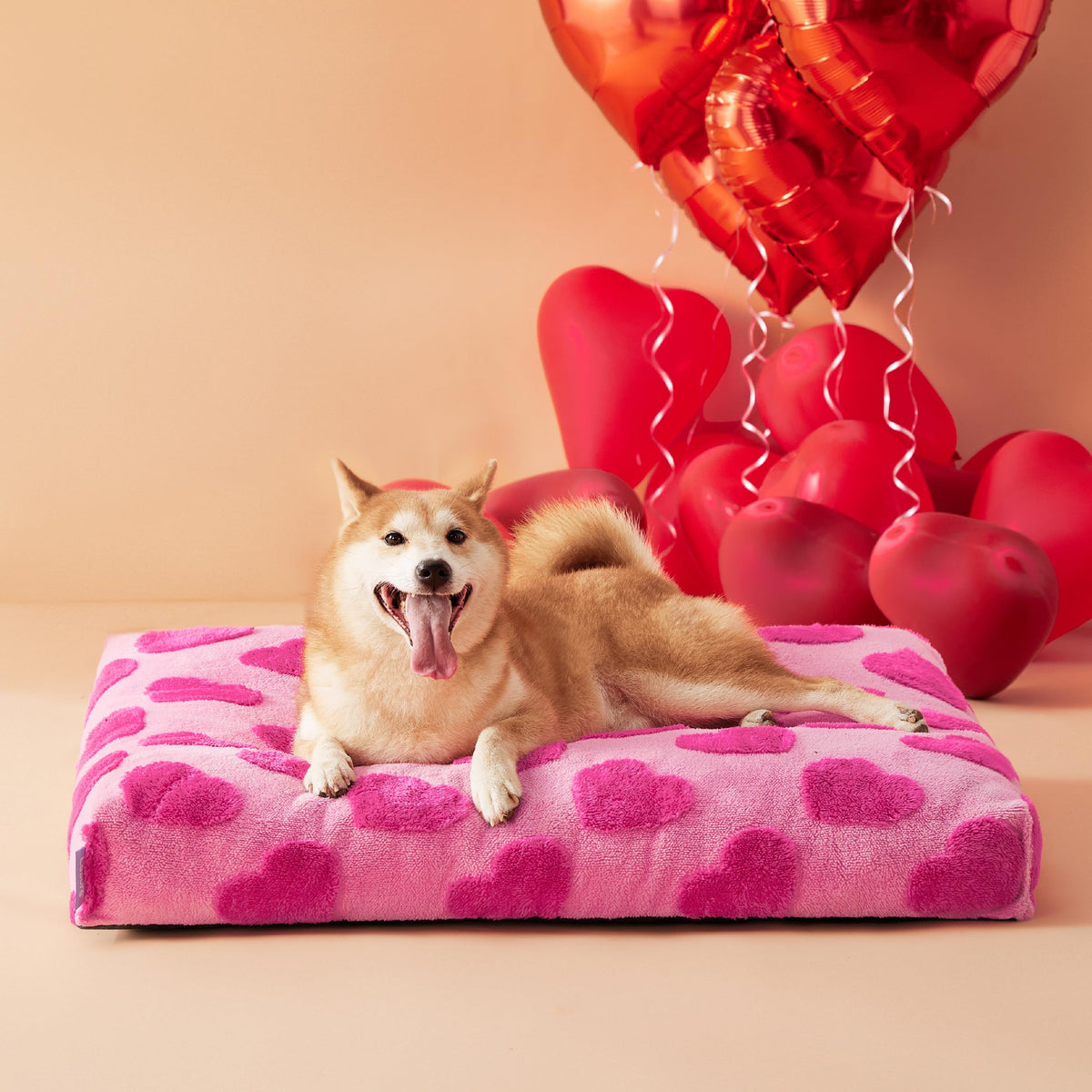 LE SURE dog bed large foam pink close-up highlights plush sherpa cover for cozy lounging