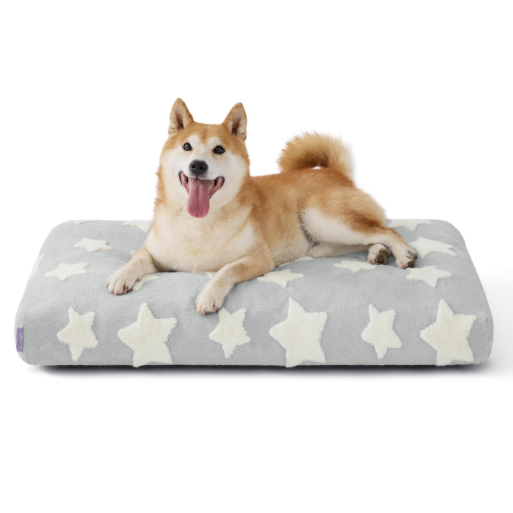 LE SURE dog bed large grey closeup fabric for plush comfort and stylish home decor.