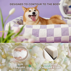 LE SURE dog bed large rectangle side view showing stable anti-slip lounging on floor