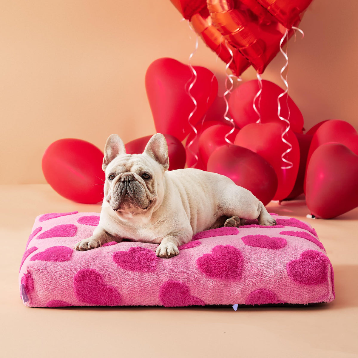 LE SURE dog bed with removable pink cover for easy cleaning and cozy comfort.
