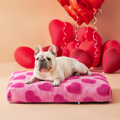 LE SURE dog bed with removable pink cover for easy cleaning and cozy comfort.