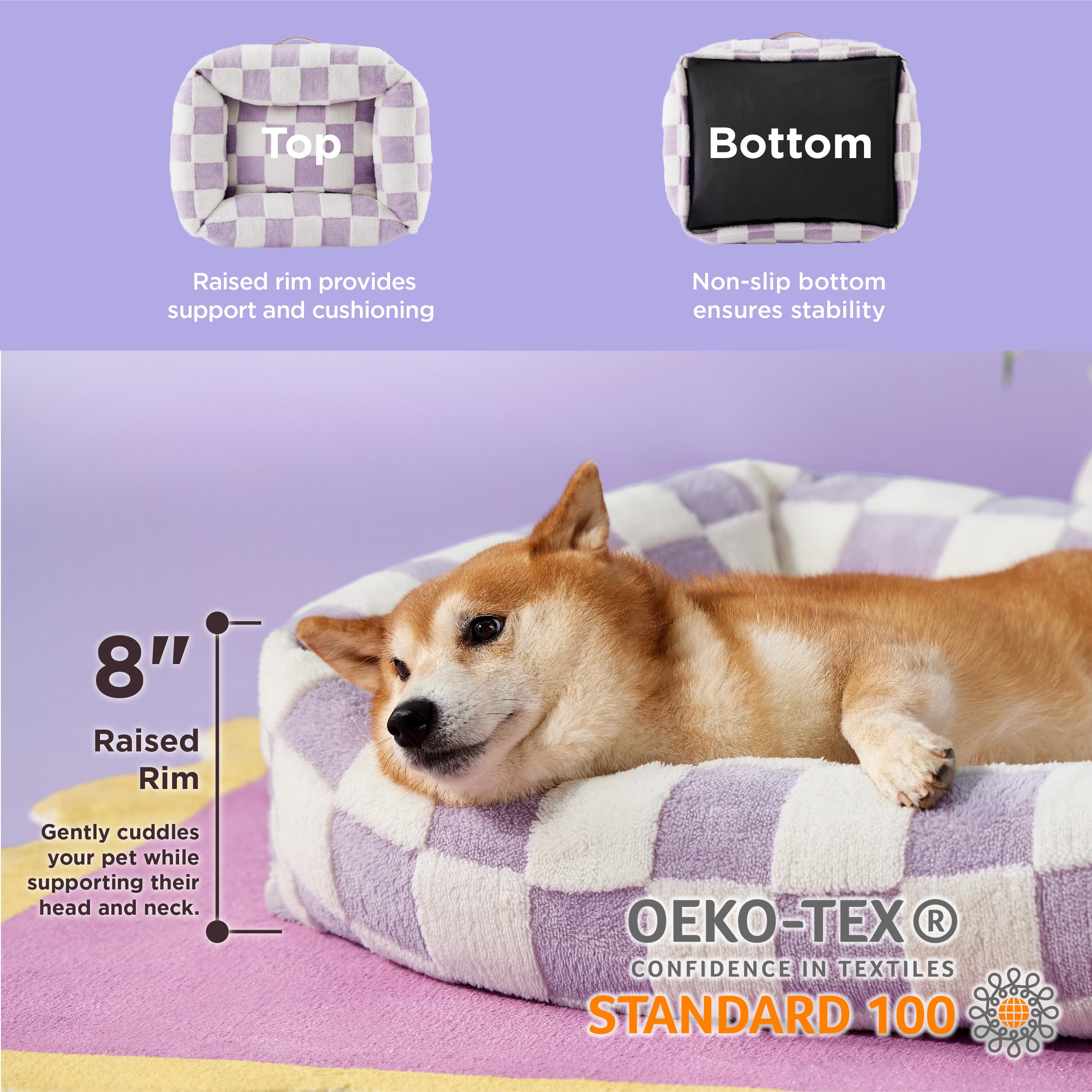 LE SURE dog bed orthopedic-fill closeup highlighting high-density foam distribution
