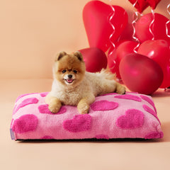 LE SURE dog bed pink side view with cozy lounging for small dogs.