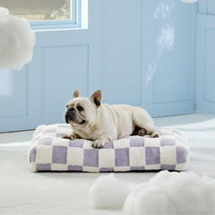 LE SURE dog bed purple removable cover close-up for cozy cleanup