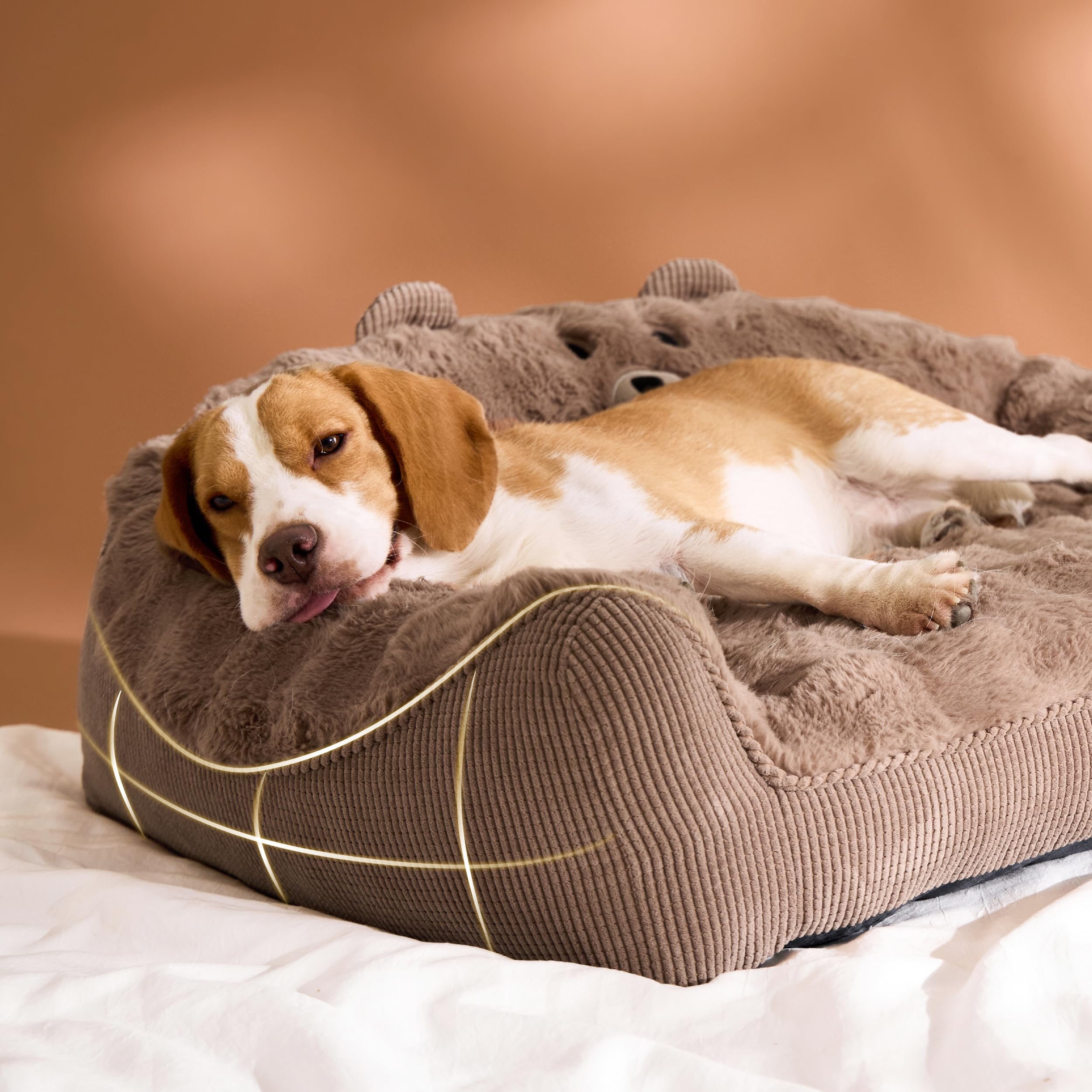 LE SURE dog bed soft bubble faux fur provides plush, skin-friendly comfort.